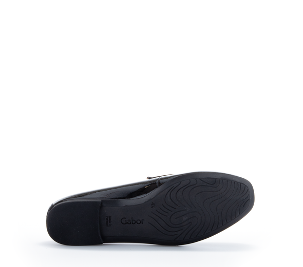 Gabor 25.213.97 Black Patent Slip On Moccasins