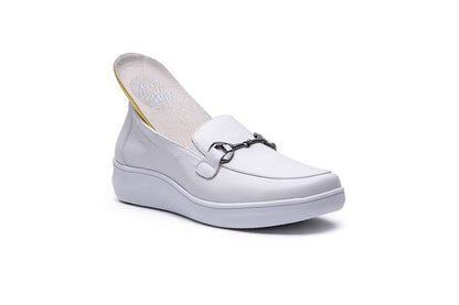 G Comfort 25285 White Slip On Moccasins