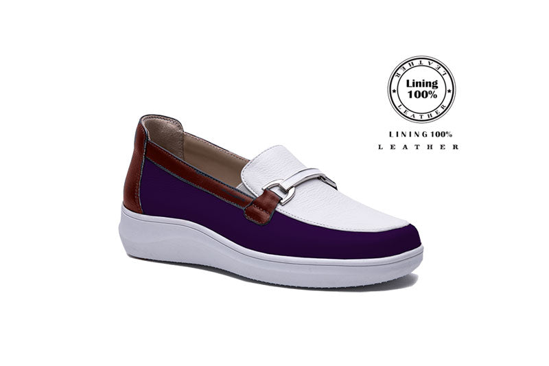 G Comfort 25289 Red & Navy Combi Slip On Moccasins