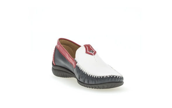 Gabor 26.090.68 Comfort Navy, Red & White Slip On Moccasins
