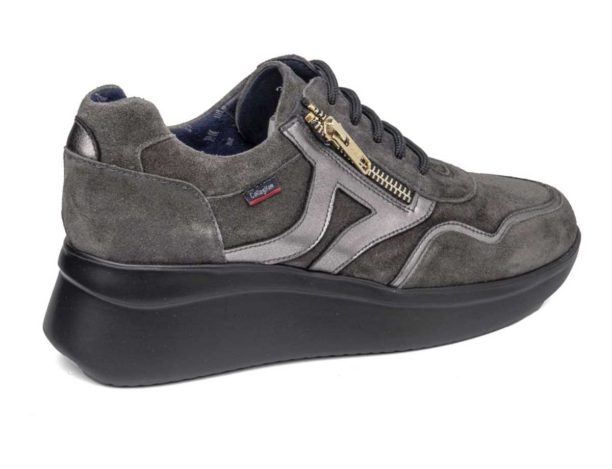 Callaghan 30008 Grey Wedge Sneakers with Zip & Lace
