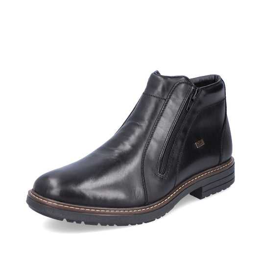 Rieker 33160-00 Tex Black Ankle Boots with 2 Zips