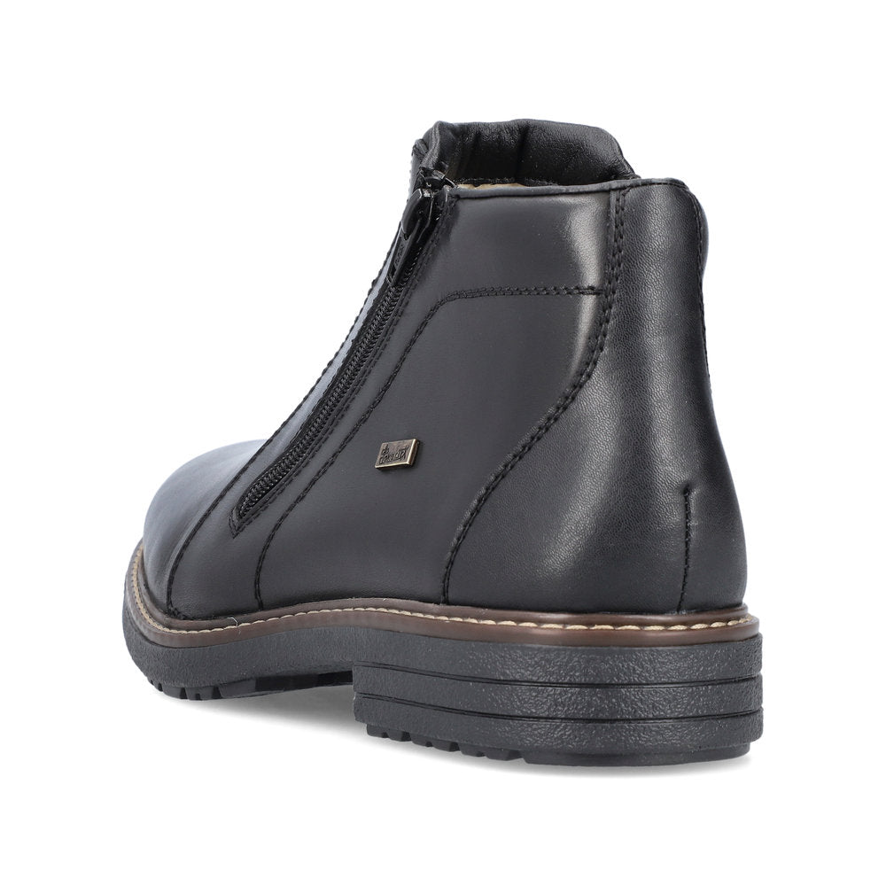Rieker 33160-00 Tex Black Ankle Boots with 2 Zips