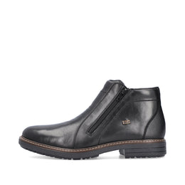Rieker 33160-00 Tex Black Ankle Boots with 2 Zips