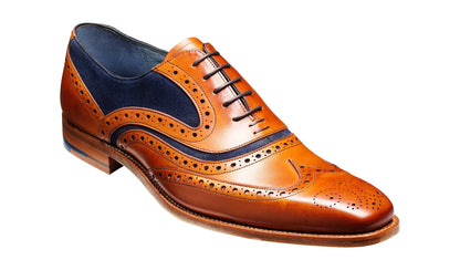 Barker 382926 Mcclean Cedar Calf/Navy Suede Brogue Shoes