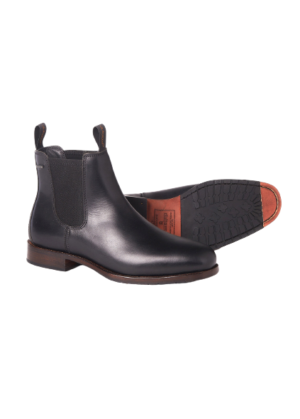 Dubarry 3986-01 Kerry Black GoreTex Chelsea Boots with Leather Sole