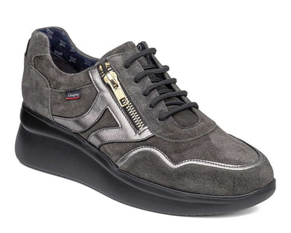Callaghan 30008 Grey Wedge Sneakers with Zip & Lace
