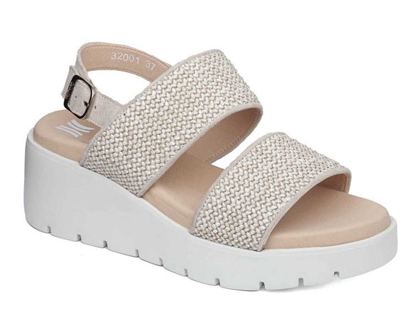 Callaghan 32001 Sand Beige Mesh Wedge Sandals