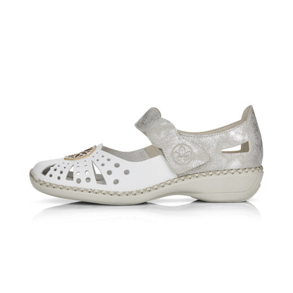 Rieker 41368-80 White & Silver Shoes