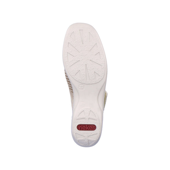 Rieker 41380-62 2 Tone Metallic Velcro Shoes with Silver Strap