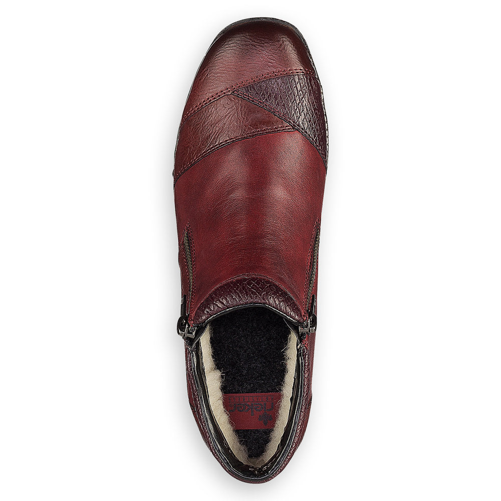 Rieker 44281-35 Burgundy Wine Ankle Boots
