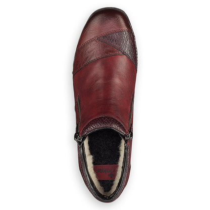 Rieker 44281-35 Burgundy Wine Ankle Boots