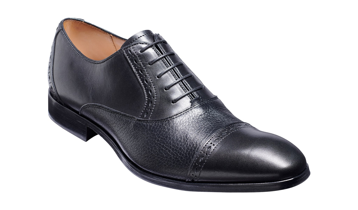 Barker 452317 Ramsgate Black Calf/Black Deerskin Oxford Shoes