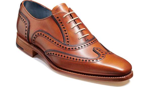 Barker 467627 Spencer Antique Rosewood/Navy Calf Formal Brogue Shoes