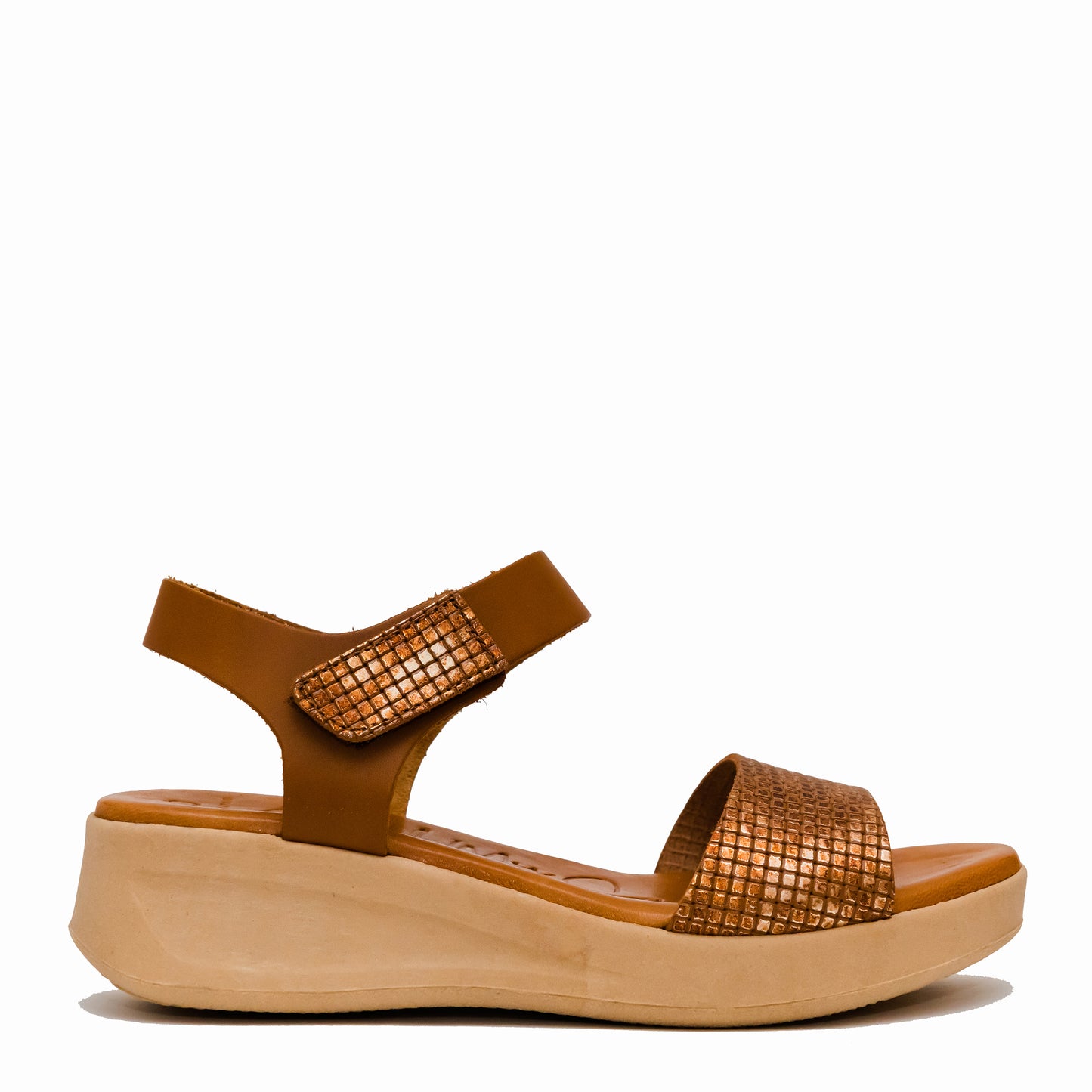 Oh My Sandals 5187 Tan Bronze Combi Velcro Sandals