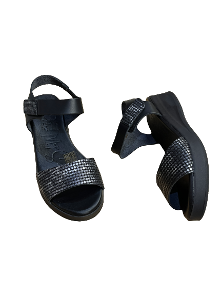Oh My Sandals 5187 Black Combi Velcro Sandals