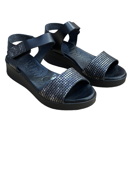 Oh My Sandals 5187 Black Combi Velcro Sandals
