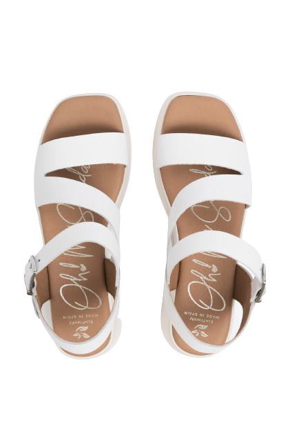 Oh My Sandals 5196 White Cross Strap Sandals