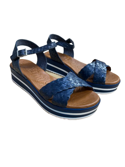 Oh My Sandals 5273TB Navy Weave Sandals