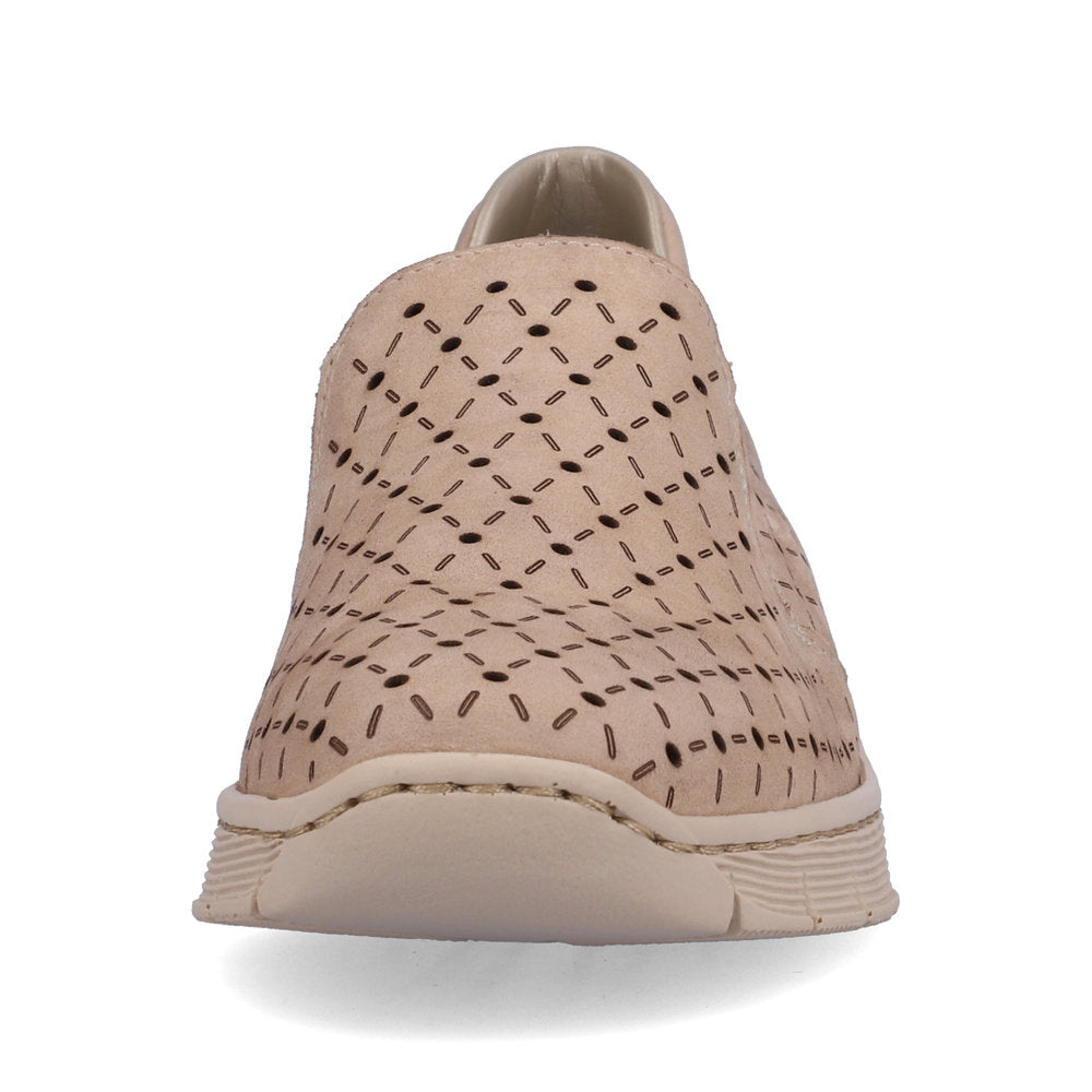 Rieker 53795-60 Beige Perforated Slip On Shoes