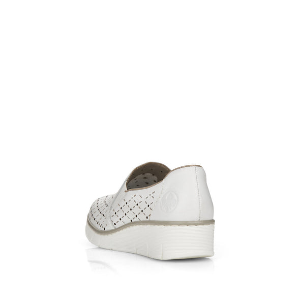 Rieker 53795-80 White Perforated/Pinhole Slip On Shoes