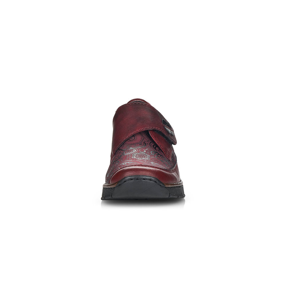 Rieker 537C0-35 Wine Red Velcro Shoes