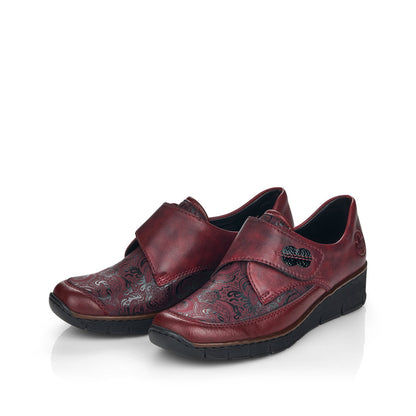 Rieker 537C0-35 Wine Red Velcro Shoes