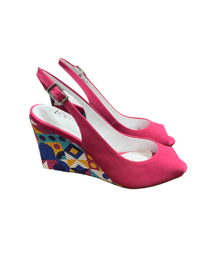 Loretta Vitale 5554-203-237 Pink Multi Suede Wedge Heels