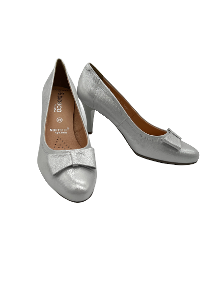 Bioeco by Arka 5897 2103 Silver Leather Heels with Bow