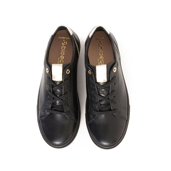 Bioeco by ARKA 6002 0308+0267 Black & Gold Leather Sneakers