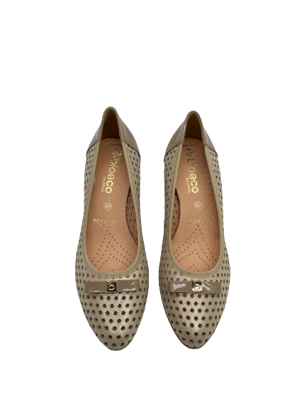 Bioeco by Arka 6061 1097+1887 Gold Leather Heels with Pinhole Detail