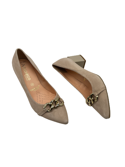 Bioeco by Arka 6133 2100 Beige Suede Block Heels