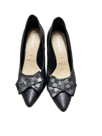Bioeco by Arka 6298 1843 Black Leather Heels with Bow