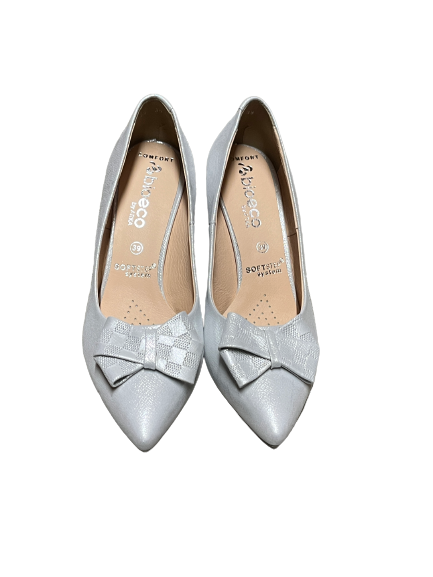 Bioeco by Arka 6298 2103 Silver Leather Heels with Bow