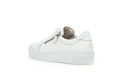 Gabor 63.334.21 White Low Sneakers with 2 Zips