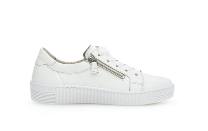 Gabor 63.334.21 White Low Sneakers with 2 Zips