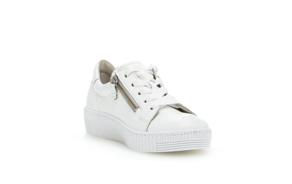 Gabor 63.334.21 White Low Sneakers with 2 Zips