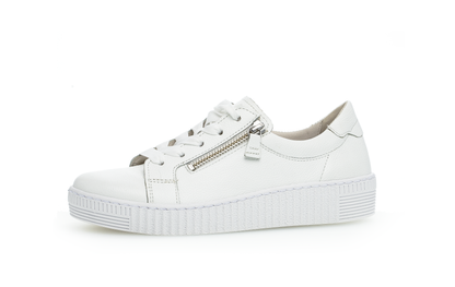 Gabor 63.334.21 White Low Sneakers with 2 Zips