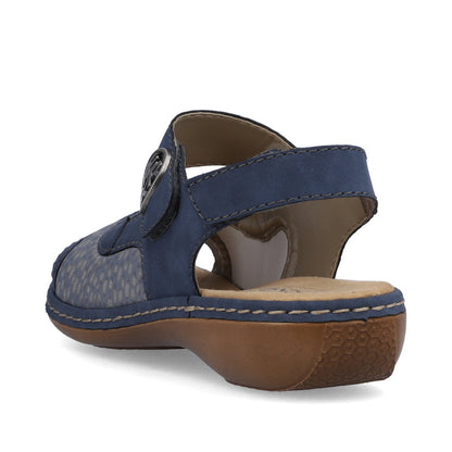 Rieker 65989-15 Jeans Blue Sandals with Slingback Strap