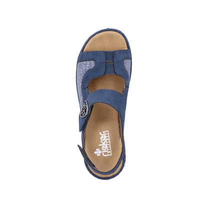 Rieker 65989-15 Jeans Blue Sandals with Slingback Strap