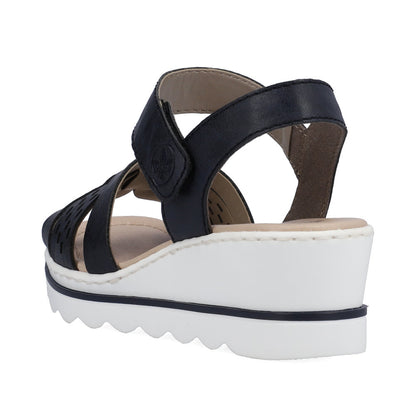 Rieker 67487-14 Navy Blue Sandals with Slingback Strap