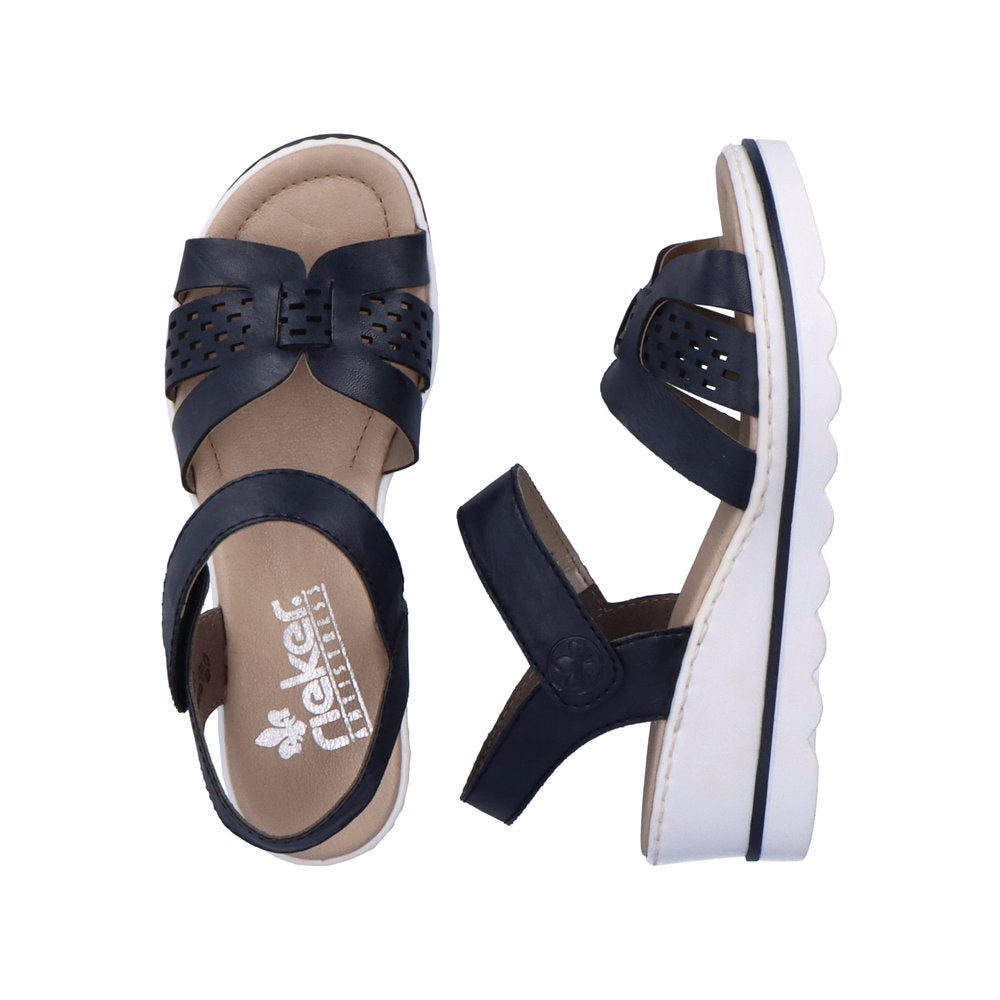 Rieker Navy Blue Sandals with Slingback – The Shoe Parlour