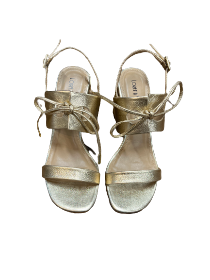 Loretta Vitale 68306 Gold Lace Block Heels