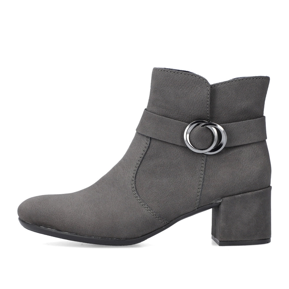 Rieker 70289-45 Dark Grey Ankle Boots with Link Detailing