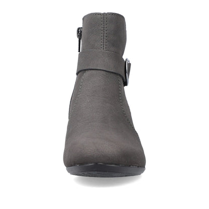 Rieker 70289-45 Dark Grey Ankle Boots with Link Detailing