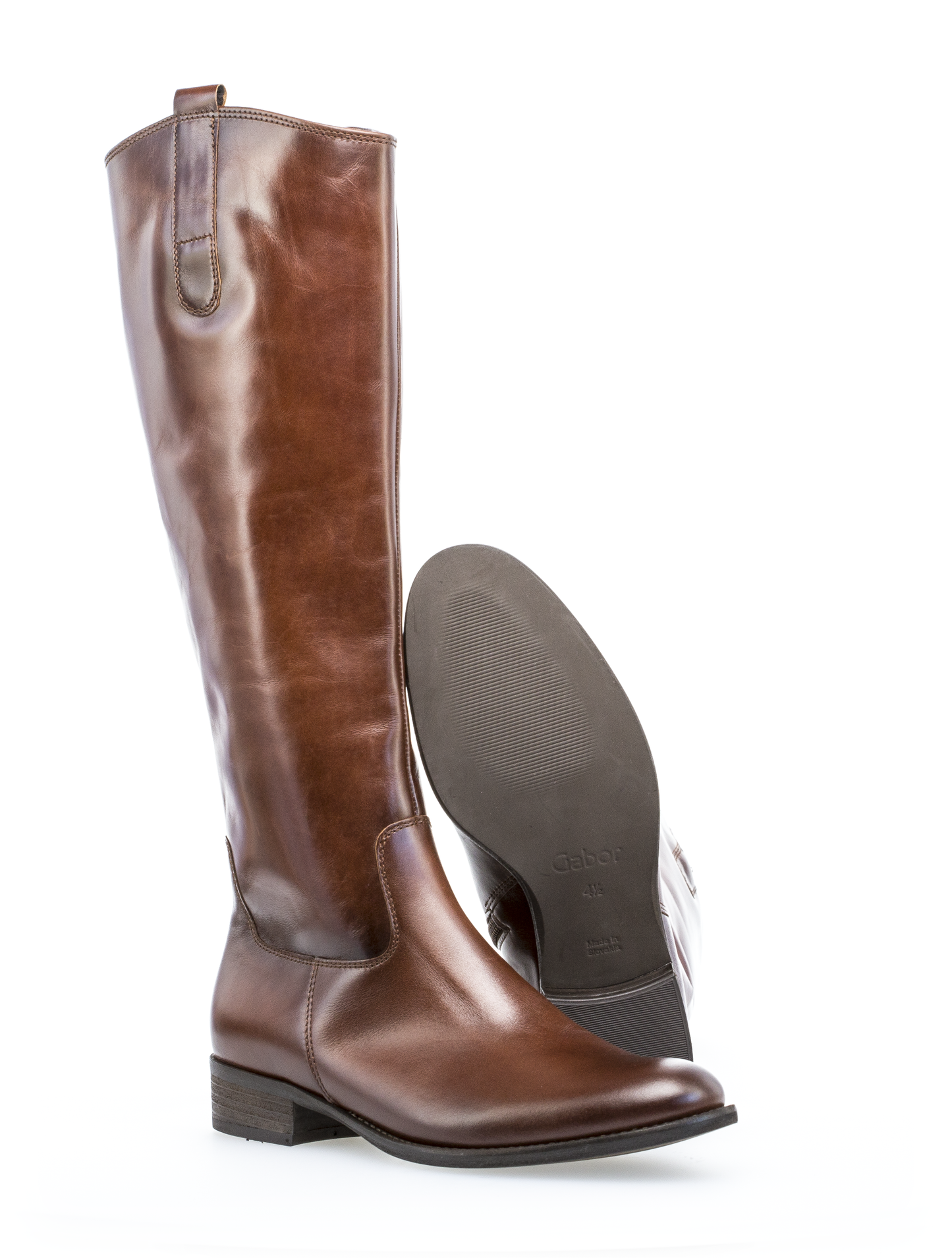 Gabor 71.649.24 Brown F Fit Knee High Boots M Shaft Width