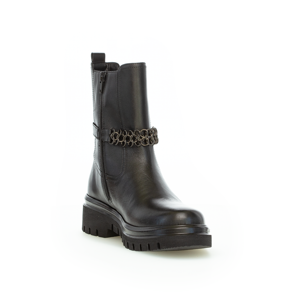 Gabor 71.783.27 Black Chelsea Boots with Chain