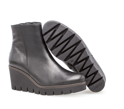 Gabor 74.780.27 Black Wedge Ankle Boots