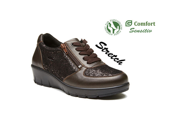 G Comfort 798-1 Bronze/Brown Zinn Fantasy Lace Sneakers with Zip