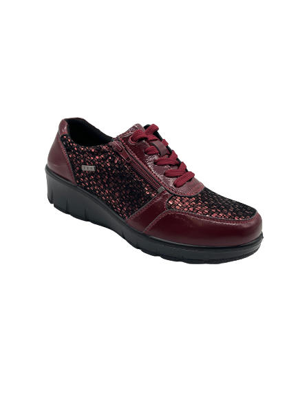 G Comfort 798-1 Burgundy/Wine Fantasy Lace Sneakers with Zip